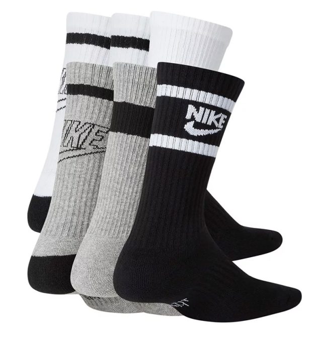 Kids Nike 6-Pack Everyday Cushioned Dri-FIT Crew Socks